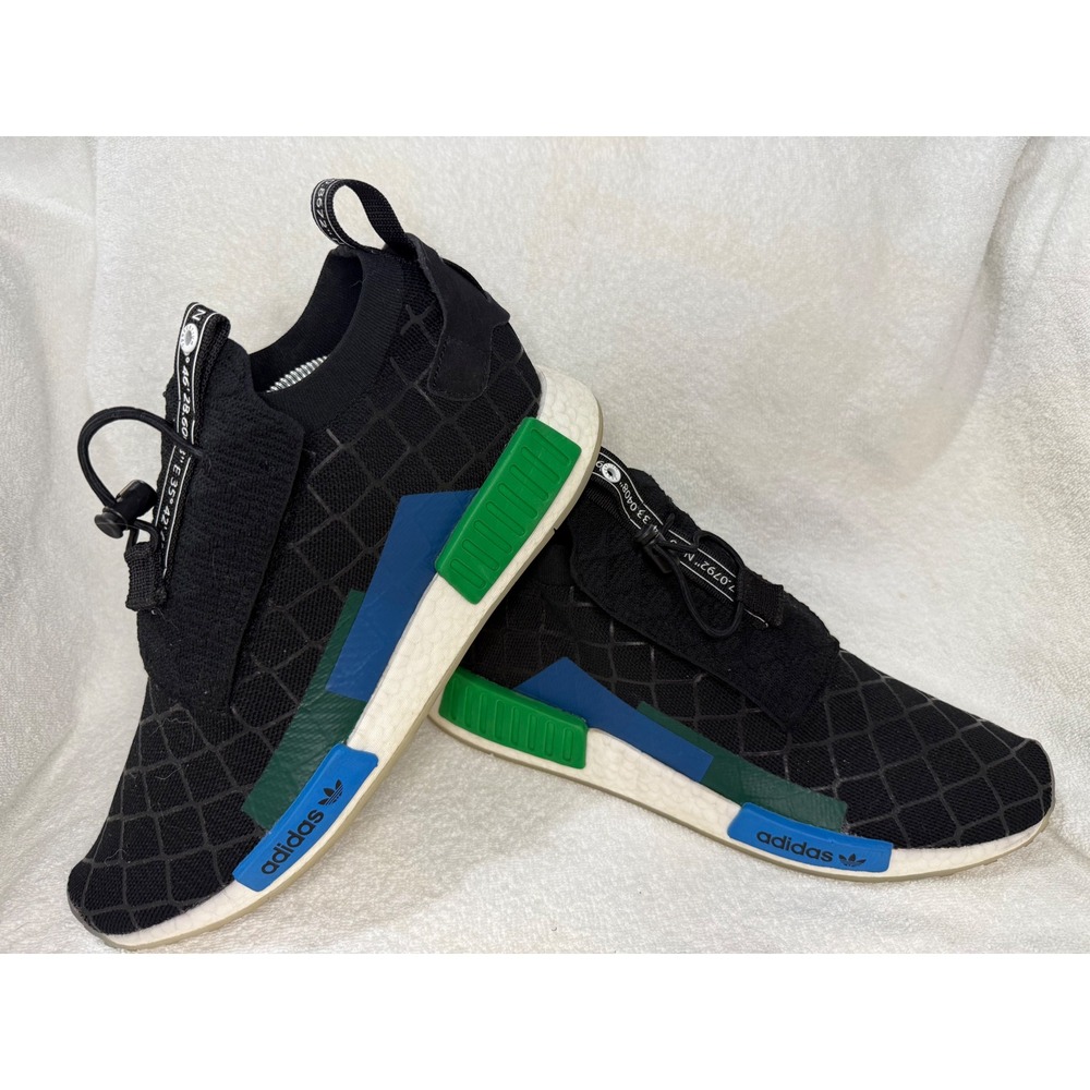 Adidas NMD TS1 Primeknit City Utility Black Green Blue BC0333 Mens 12